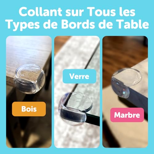 shinfly Coin de Table Protection Bebe, 8 PCS Rond + Angle Droit Protection Coin de Table bébé, Protege Angle Bebe Sécurité pour Meuble, Bureau, Maison, École, avec Une Forte adhérence – vue 6
