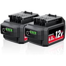 TenHutt with USB Port 2Pack 12V 6.0Ah Replacement for SKIL PWRCore 12 Battery BY5040A-00 BY5020A-00 BY519801, Compatible with SKIL PWRCore 12 Volt Series Cordless Power Tools & Chargers QC535701