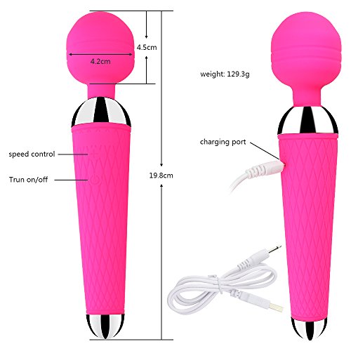 Vibrador Varinha Mágica, Silicone Medicinal Aveludado, Portátil (ROSA)