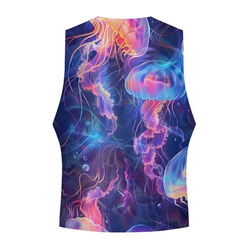 Glowing Jelly Fish Novelty Men's Suit Vest Casual Formal Dress Vests Business Waistcoat4