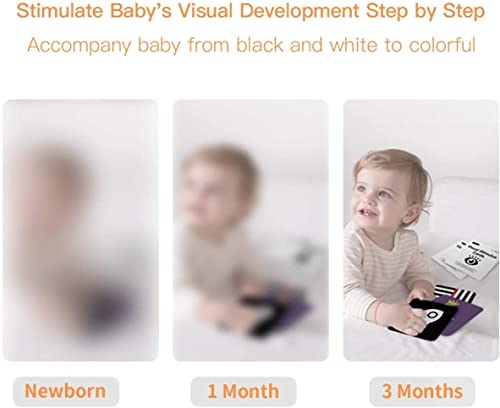 Beiens High Contrast Baby Flashcard, 80 Pcs 160 Page Black White Colorful Visual Stimulation Learning Activity Card For Babies Ages 0-3-6-12-36 Months, 5.5'' X 5.5'' Newborn Infants Toys Gift #TOP1