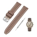 [Jumpsunfun] 20mm 時計バンド for Swatch×OMEGA Speedmaster MoonSwatch スウォッチとオメガ用シリコン時計ベルト Quick Release 交換工具付き ブラウン・ライトブラウンライン