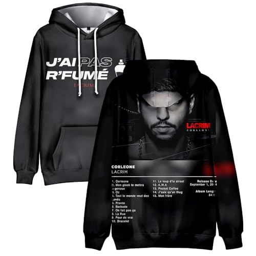 Sweat à capuche Lacrim pour hommes et femmes, vêtement de rue décontracté 3D à manches longues, sweat à capuche de tournée décontracté, vêtement de rue à la mode, XL