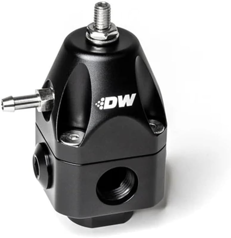 DeatschWerks DWR1000c Adjustable Universal Fuel Pressure Regulator | High-Performance Billet Aluminum | Dual -6AN Inlets & -6AN Outlet | 1000HP Flow Capacity | Integrated Pressure Gauge