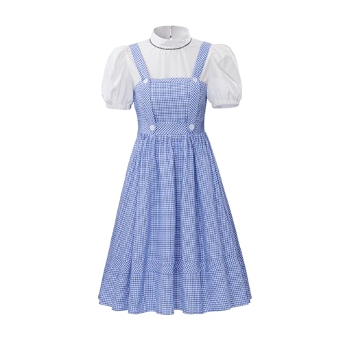 RocailleCos Movie Farm Girl Cosplay Costume Women's Blue Plaid Dress Suit Fairytale Dress Adult Halloween Outfit (blue, XXXL) by RocailleCos - Used condition - US$33.80