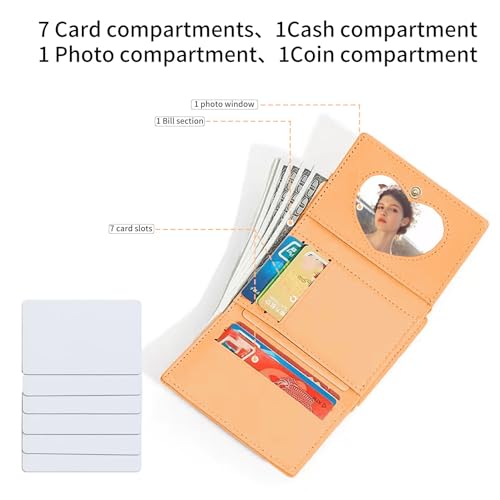 Cartoon Buckle Small Wallets for Women Ladies, RFID Blocking Purse, Cute Multi Slots Zero Moneybag (Orange)3