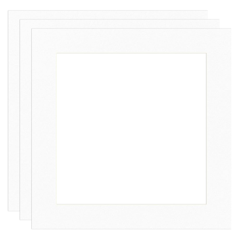 Procut Global 40x40cm White Picture Mount to Fit 30X30cm Aperture Size - Photo Mounts Sheet Cut to Size - Cardboard Mount for Photos, Posters, Prints & Certificates - UK Made - Pack of 3 โ image 1