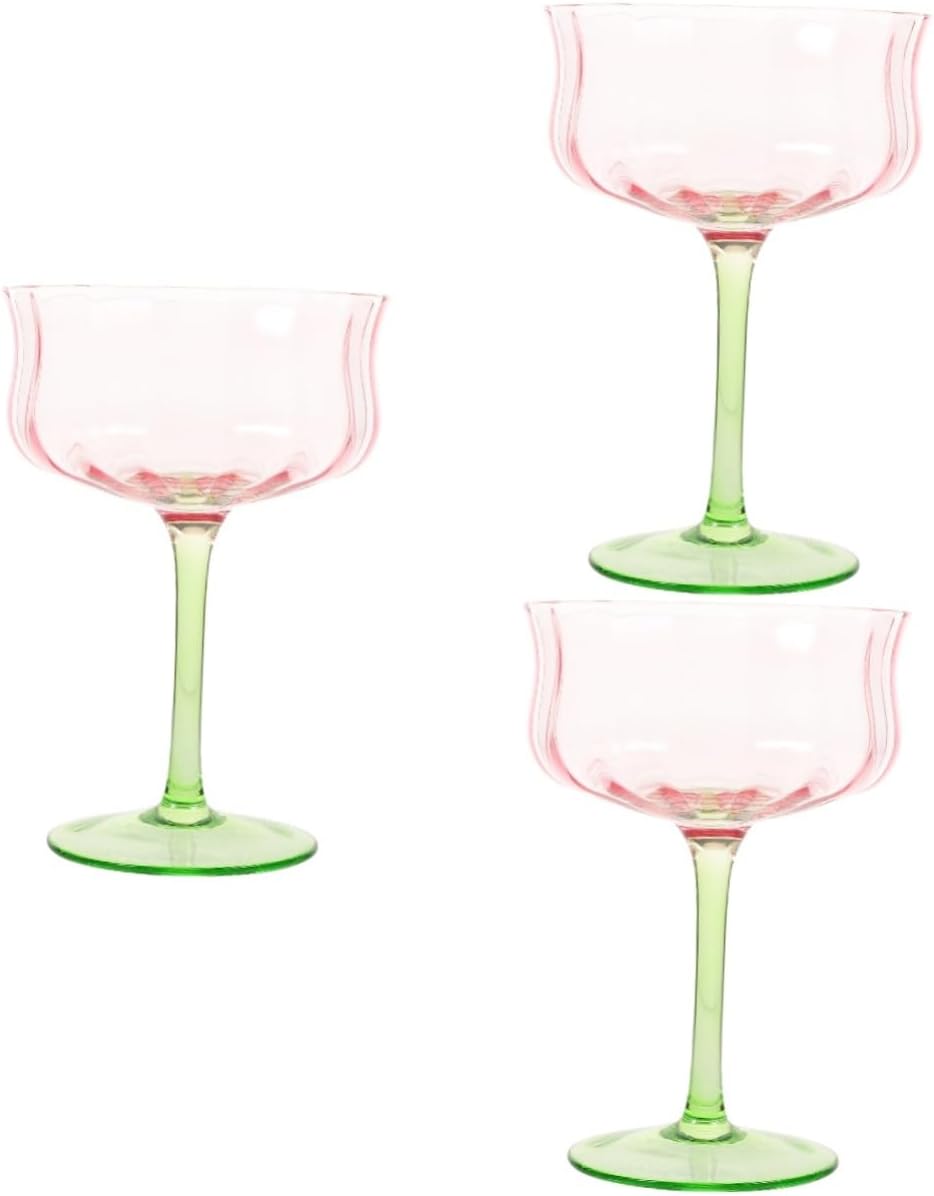 Alipis 3pcs Creative Gradient Drinking Goblet Vintage Cocktail Glass for Parties and Gatherings Stylish Retro Drinkware for Elegant Events