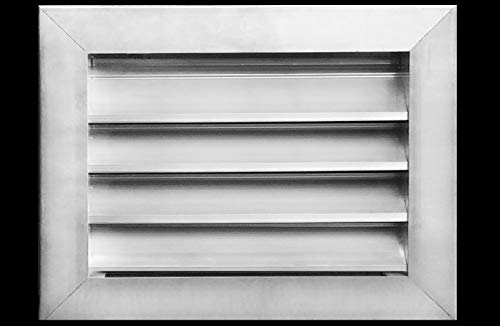 18" w X 10" h Aluminum Exterior Vent for Walls & Crawlspace - Rain & Waterproof Air Vent with Screen Mesh - HVAC Grille - Aluminum [Outer Dimensions 19.5”w x 11.5”h]