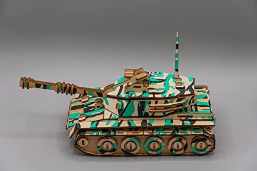 Lava Puddle_Main Battle Tank_Luxury Wooden Puzzle, 3D Puzzles Wood Construction Tank Model Kit, Woodcraft Kit, Hobbies for Kids and Adult, DIY Assembly Toy, Gifts Idea for Birthdays Christmas