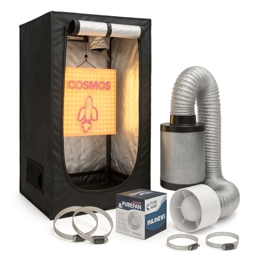 DREAMADE Growzelt für Indoor Pflanzenzucht, Growschrank Growroom Darkroom, Anbauschrank Growbox Growzelt Komplettset, Schwarz (120 * 60 * 60 cm)