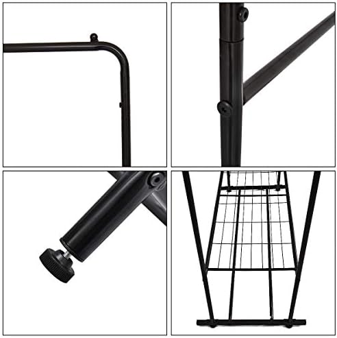 DUMEE Clothes Rail Clothes Rack Heavy Duty Coat Racks Garment Rack Hanger With Double Rod and Lower Storage Shelf Clothes Rack Easy to Assemble Adds Instant Closet Space Black