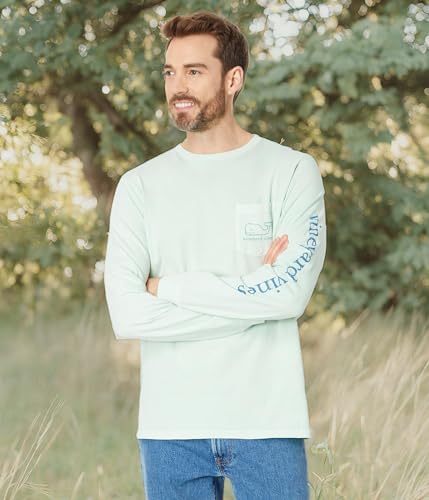 Image of vineyard vines Men's Long Sleeve Vintage Whale Pocket T-Shirt