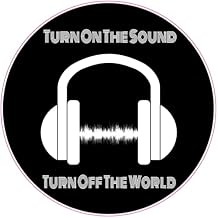 U.S. Custom Stickers Turn On The Sound Headphone Sticker 5 Inch