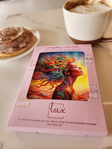 Image of Performing Arts Rainbow Woman Blank Note Cards with Envelopes - 10-Pack Boxed Greeting Card Set for All Occasions - Luxurious Stationery Set for Thank You, Birthday, or Everyday Notes - Made In USA