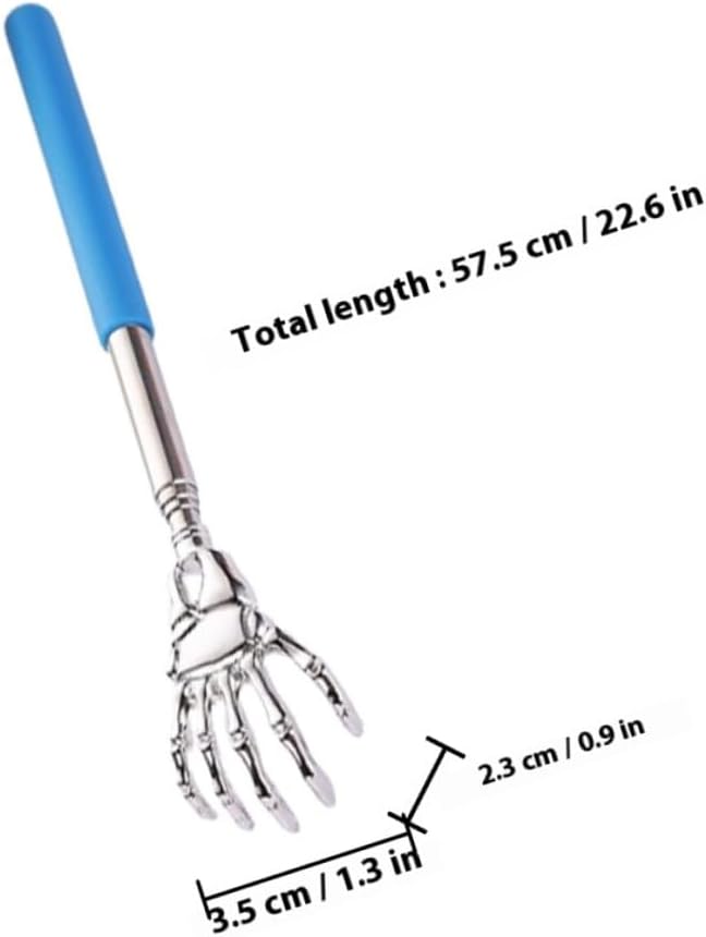 5Pcs Retractable Back Scratcher Stainless Steel Body Scratching Tools with Comfortable Smooth Claw Heads Portable Practical Massager for Adults and Seniors