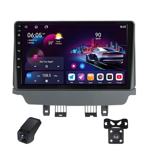 Radio Estéreo para Mazda 2 CX-3 2014-2021 Automóvil Automotive Multimedia Pantalla Táctil 9-Inch Bluetooth Android Auto Carplay WiFi/FM Am RDS Radio/Navegación GPS/SWC/ADAS DVR(B,M500S)