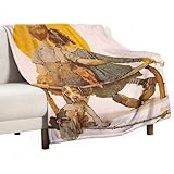 Norman-Rockwell Print Painting Boy and Girl Gazing at The Moon Bed Flannel Blanket Cozy Plush Lightweight Fleece Throw Blankets All Seasons for Sofa Couch 70'x80'