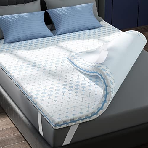 Sleepmax 3 Inch Medium Firm Mattress Topper Full - Gel Memory Foam Mattress Topper - High Density Foam Mattress Pad for Back Pain, Medium Firm Foam Bed Topper with Removable Cover