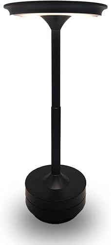 Lámpara de mesa LED recargable inalámbrica, 11.5 pulgadas, moderna lámpara de escritorio portátil de 3 colores de brillo ajustable, 2600 mAh, luz de