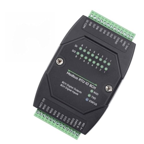 Image of Kivivaka 8-Channel Digital Input Output Module DC 7-36V MODBUS RTU Protocol DIN Rail NPN PNP 500mA Factory Control Panels