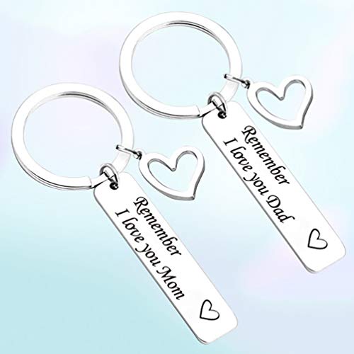 2 chaveiros de metal da PretyzOOM I Love My Mom Dad chaveiro decoração de bolsa pingente para mãe, p