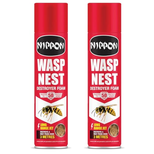 Wasp Nest Destroyer Foam – 300ml (Pack of 2) | Indoor & Outdoor Use | Effective Wasp Nest Removal & Control | Fast-Acting Foam for Safe Wasp Elimination