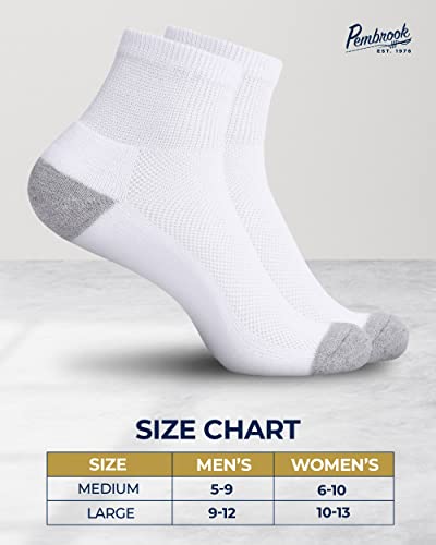 Pembrook Diabetic Ankle Socks For Men & Women | 6 Pairs Wide Non Binding Socks Quarter Length | Edema Neuropathy Socks #TOP5