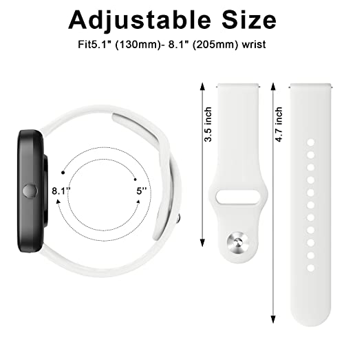 Tobfit 3 Pack Silicone Bands Compatible With Gabb Watch Bands Kids, Soft Rubber Sport Strap Adjustable Replacement Wristbands For Gabb Watch & Gabb Watch 2 Boys Girls, Pink+White+Light Blue #TOP3