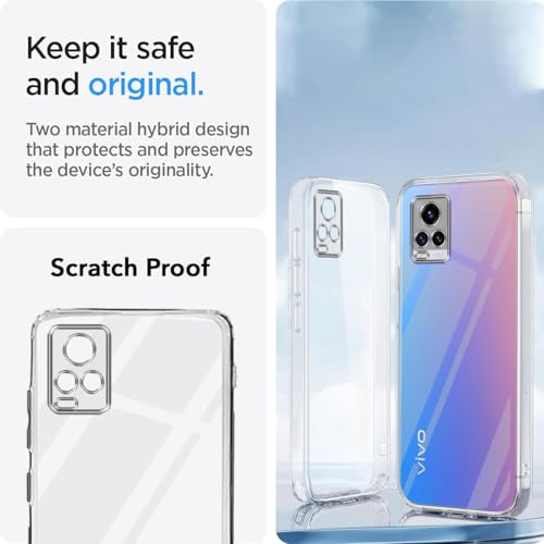 Image of Jkobi Back Case Cover for Vivo V20 (Silicone Clear Shockproof Case with Camera Protection and Dust Plugs | Transparent)