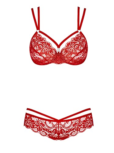 Ensemble dessous blanc Obsessive S/M en dentelle fine