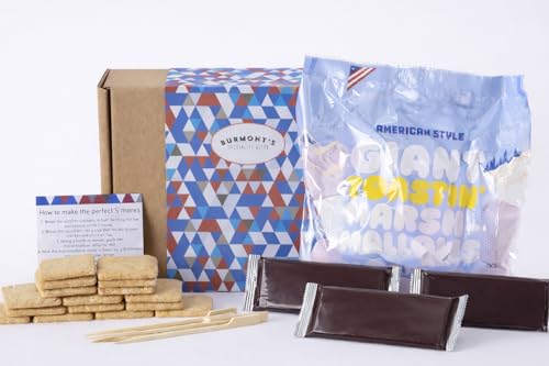 Marshmallow SMores Ultimate Hamper - Includes American Chocolate Giant Marshmallows Nabisco Graham Crackers & More - All You Need To Make Luxury American SMores - Hamper Exclusive to Burmonts