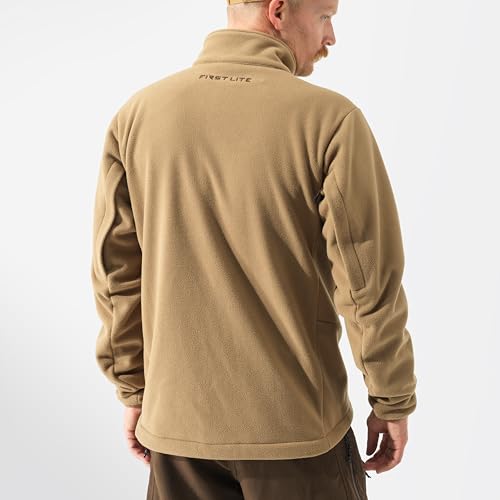 Image of First Lite Men's Challis Fleece - Windproof Soft Shell Camo Hunting Jacket, Hoodless Thermal Layer Hunting Gear For Men