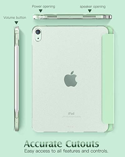 TiMOVO Case for New iPad Air 5th/4th Generation 2022/2020, iPad Air 5/4 Case 10.9-inch with Apple Pencil Holder, Light Weight Slim Back Protective Smart Case with Auto Wake/Sleep - Green