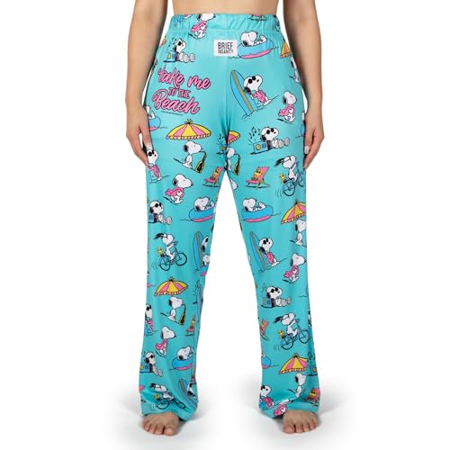 Image of BRIEF INSANITY Peanuts Character Pajama Pants for Men & Women, Soft Snoopy Pajamas with Side Pockets & Elastic Waist