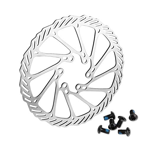 QKURT 160mm 180mm Bike Disc Brake Rotor, 2 PCS Cycling Disc Brake Rotor Stainless Steel Bike Rotor with 12 Pieces Screws Bicycle Rotors for Road Bike, Mountain Bike, MTB, BMX