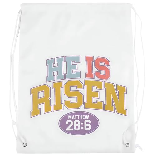 Fun Express 14" X 18" Large Religious Easter He Is Risen Polyester Drawstring Backpacks - 12 Pieces by Fun Express - Image 6