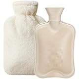 Dawdix 2L Natural Rubber Hot Water Bottle with Cover...
