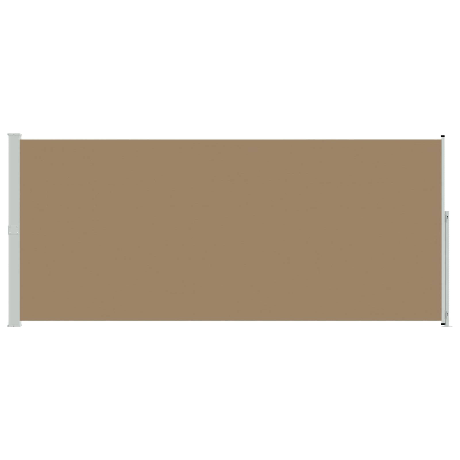 Markiza boczna w kolorze taupe, 600 x 200 cm, poliester, stal, zwijana | Odporna na promieniowanie UV, wodoodporna, automatycznie zwijana, w zestawie zestaw montażowy