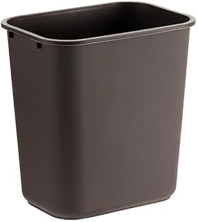 Rectangular Wastebasket, 7 Gallon, Brown, 14.5W x 10.5D x 15.1H inches, Stackable