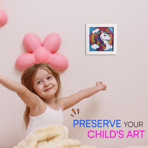Neliblu Diamond Art for Kids - Enchanting Unicorn Theme - Includes Canvas, Frame, Diamonds, Glue, Tray, and Pen - DIY Arts and Craft Materials - Ideal Gift for Young Artists - 6\"x6\" - Thumbnail 2