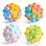 Peboms Pop It Stress Ball,Easter Basket Stuffers 3D Food-Grade Silicone,Anti-Anxiety Squeeze Sensory Toy for Kids Adults Over 3 Years (4 Pack)
