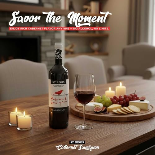 ST. REGIS Cabernet Sauvignon 25.4 Fl Oz (1 Pack) - Low Calorie and Sugar - Fruity & Spicy Rich Flavor from North of Spain Vineyards - Thumbnail 2