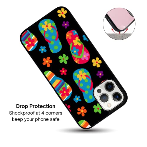 Flip Flops Pattern Aloha Tropics Vacation Case - Compatible With 14 13 12 11 X Xs Xr 8 7 6 6S Plus Mini Pro Max (13 Pro Max) #TOP3