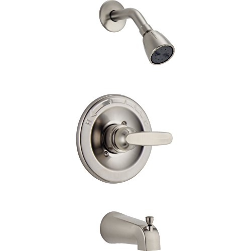 Delta Foundations 13 Series 2-Spray Bathtub and Shower Faucet Set, Brushed Nickel Shower Head and Handle Set, Valve Trim Kit, Stainless BT13410-SS (Valve Not Included) by DELTA - Image 3