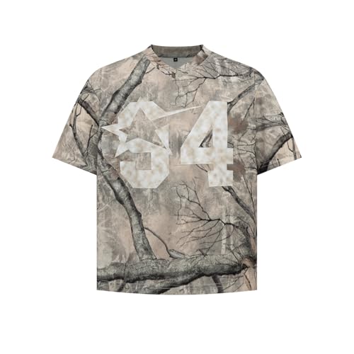 CUTEGAL Y2k Camo Jersey Number Graphic Tees Leaf Print Short Sleeve Camouflage Shirt Summer Vintage Oversized Tees Streetwear2