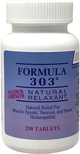 Dee Cee Labs Formula 303 Maximum Strength All-Natural Relaxant Tablets, 250 Tablets; All-Natural Relaxant containing Magnesium for Sore Muscles, Passion Flower, and Valerian Root