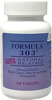 Dee Cee Labs Formula 303 Maximum Strength All-Natural Relaxant Tablets, 250 Tablets All-Natural Muscle Relaxant containing Magnesium for Sore Muscles, Passion Flower for Serotonin, and Valerian Root for Relaxation and Pain Relief