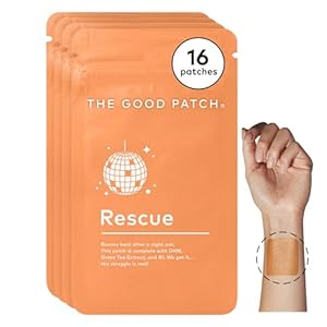 The Good Patch Rescue After Party Patch, Natural Patch with DHM, Vitamin B1, Green Tea, Plant Powered Wearable Wellness, Bounce Back After a Night Out (16 Total Patches)