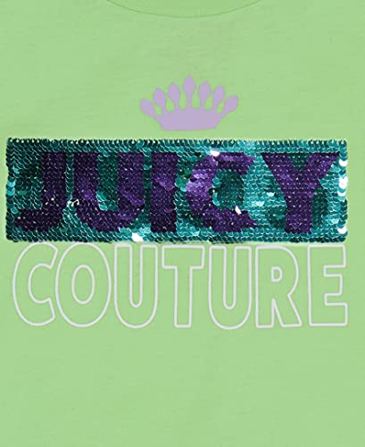 Juicy Couture Girls' Short Sleeve Cotton Graphic T-Shirt with Sequin and Metallic Sparkle Designs2